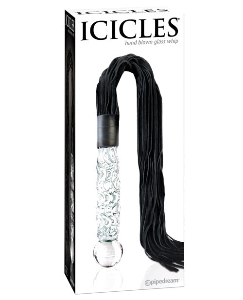 Icicles No 38 Realistic Dildo | Hand Blown Glass Dildo | Handled Bull Leather Whip Flogger