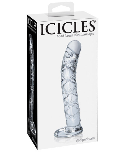 Icicles No 60 Realistic Dildo | Hand Blown Glass Dildo | G-Spot 6" Big Dildo | Clear Large Dildo