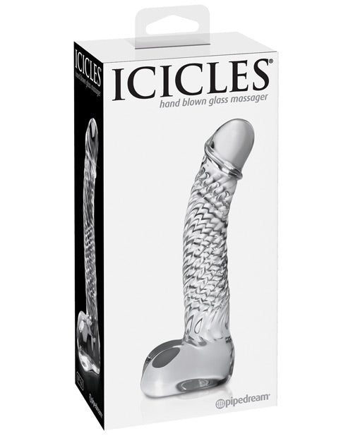 Icicles No 61 Realistic Dildo | Hand Blown Glass Dildo | G-Spot 5" Big Dildo | Clear Large Dildo