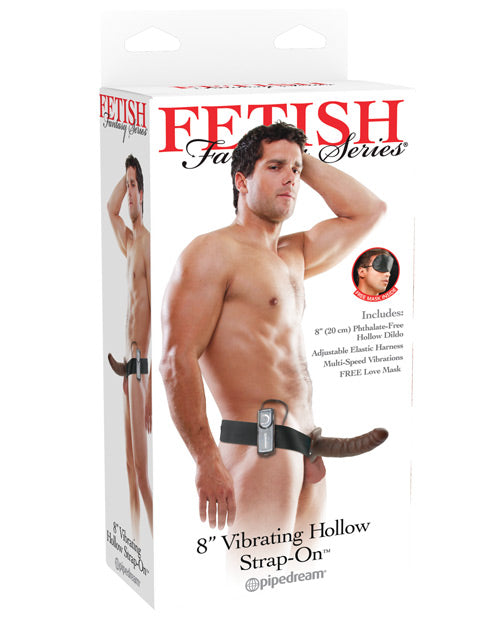 Fetish Fantasy Series 8" Vibrating Hollow Strap On - Brown