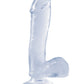 Basix Rubber Works Large Dildo | Clear 7.5" Big Dildo | Suction Cup Dildo | Best Dildo