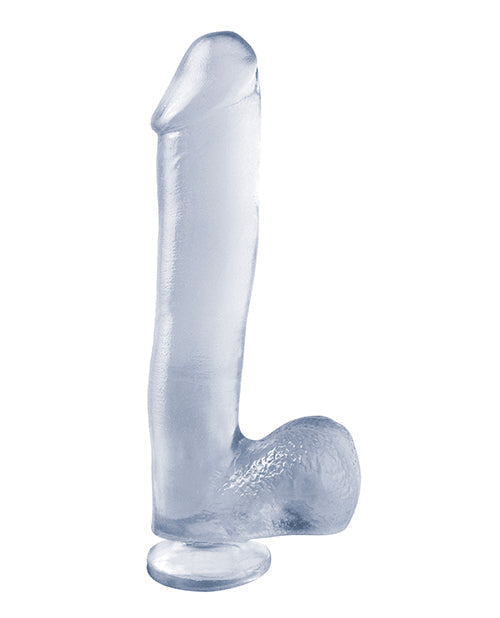 Basix Rubber Works Big Dildo | 10" Clear Realistic Dildo | Suction Cup Dildo