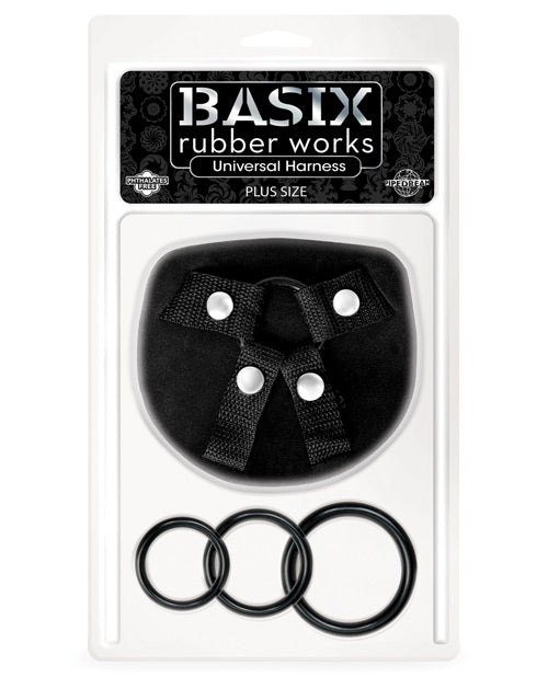 Basix Rubber Works Universal Harness Plus Size - Black