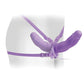 Fetish Fantasy Elite Vibrating Double Delight Strap On - Purple