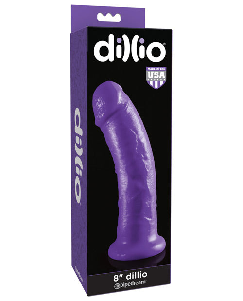 Dillio 8" Big Dildo | Purple Realistic Dildo | Suction Cup Dildo | Large Dildo