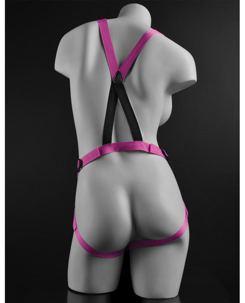 Dillio 7" Strap-On Suspender Harness Set - Pink