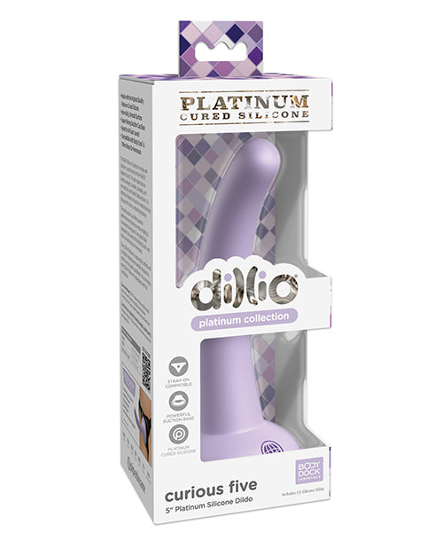 Dillio Platinum 5" Big Dildo | Curious 5 Realistic Dildo | Silicone Dildo | Purple Suction Cup Dildo