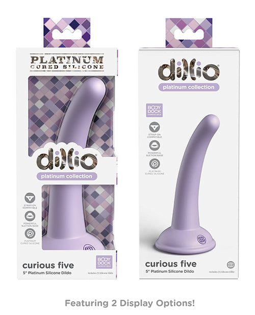 Dillio Platinum 5" Big Dildo | Curious 5 Realistic Dildo | Silicone Dildo | Purple Suction Cup Dildo