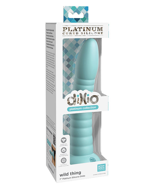 Dillio Platinum Large Dildo | 7" Big Dildo | Wild Thing Silicone Dildo | Teal Suction Cup Dildo