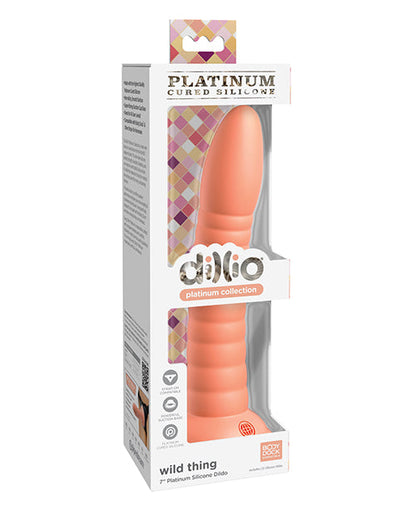 Dillio Platinum Large Dildo | 7" Big Dildo | Wild Thing Silicone Dildo | Peach Suction Cup Dildo