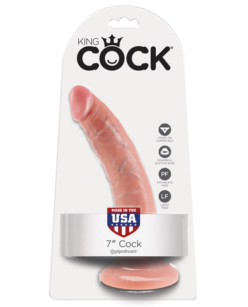 King Cock 7" Big Dildo | Flesh Suction Cup Dildo | Large Dildo | Realistic Dildo