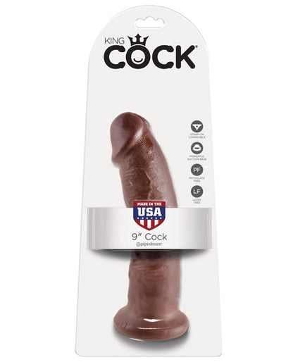 King Cock 9" Big Black Dildo | Brown Suction Cup Dildo | Realistic Dildo | Large Dildo