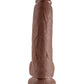 King Cock 9" Big Dildo with Balls | Brown Suction Cup Dildo | Large Dildo | Realistic Dildo