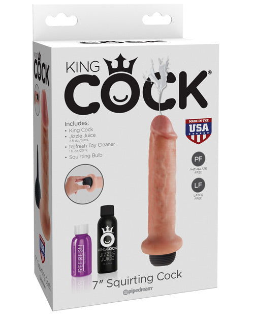 King Cock Ejaculating Dildo | 7" Big Dildo | Squirting Dildo | Flesh Cumming Dildo | Large Dildo