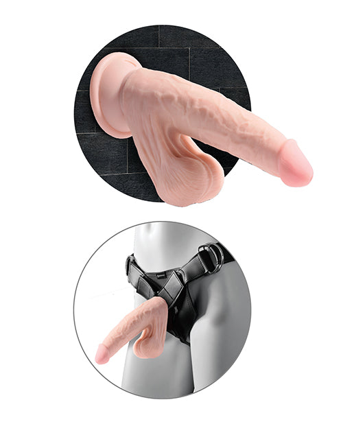 King Cock Plus Large Dildo | Ivory Triple Density with Swinging Balls 6" Big Dildo