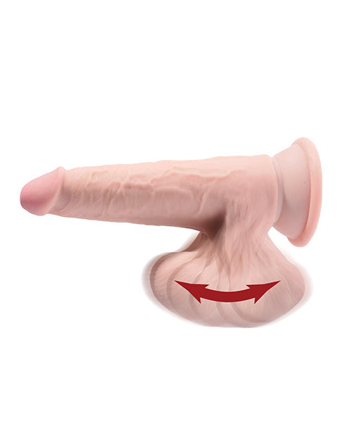 King Cock Plus Large Dildo | Ivory Triple Density with Swinging Balls 6" Big Dildo