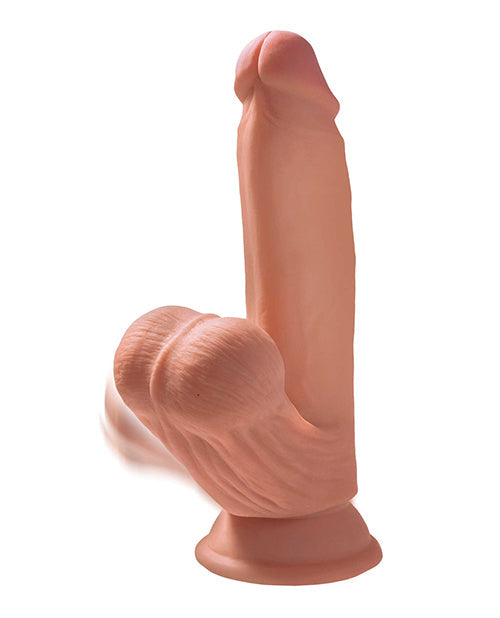 King Cock Plus 7" Big Dildo | Triple Density Realistic Dildo | Swinging Balls Tan Large Dildo