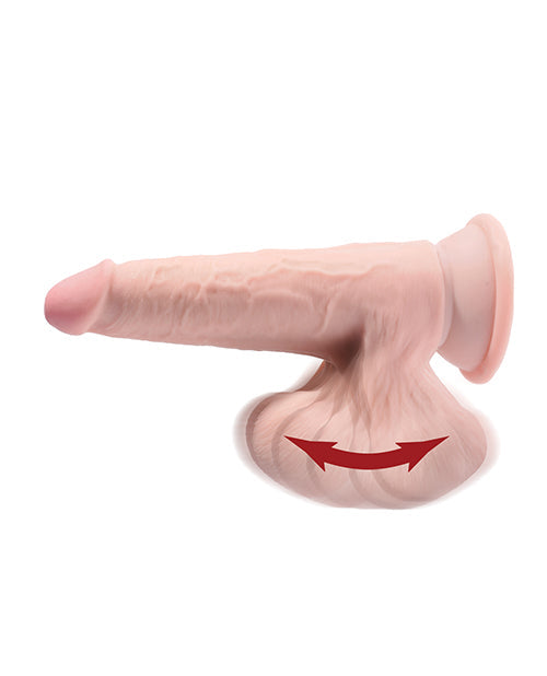 King Cock Plus Realistic Dildo | 8" Big Dildo | Triple Density Suction Cup Dildo with Swinging Balls