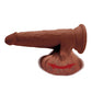 King Cock Plus Large Dildo | Brown 8" Big Dildo | Triple Density Suction Cup Dildo with Swinging Balls