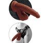 King Cock Plus Large Dildo | Brown 8" Big Dildo | Triple Density Suction Cup Dildo with Swinging Balls