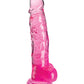 King Cock Large Dildo | Clear 8" Big Dildo with Balls | Pink Dildo | Suction Cup Dildo