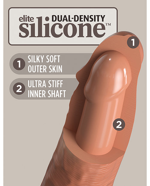 King Cock Elite Large Dildo | Silicone 7" Big Dildo | Dual Density Tan Suction Cup Dildo