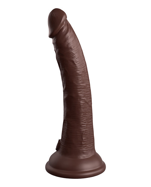 King Cock Elite Large Dildo | Silicone 7" Big Dildo | Dual Density Brown Suction Cup Dildo