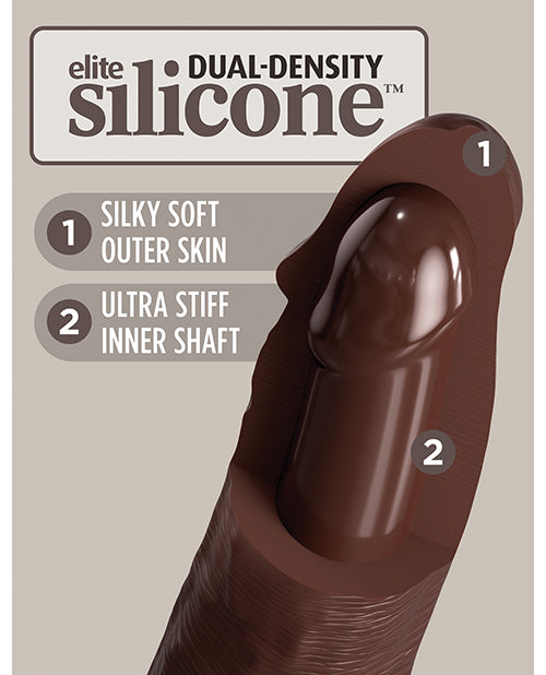 King Cock Elite Large Dildo | Silicone 7" Big Dildo | Dual Density Brown Suction Cup Dildo