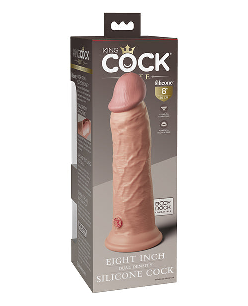 King Cock Elite Large Dildo | 8" Big Dildo | Dual Density Silicone Light Suction Cup Dildo