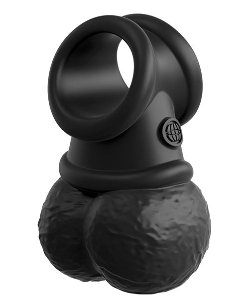 King Cock Elite The Crown Jewels Vibrating Swinging Balls - Black