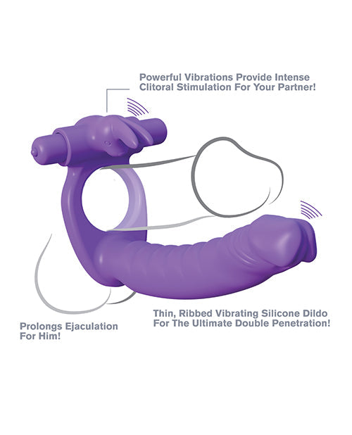 Fantasy C-Ringz Silicone Double Pene Rabbit - Purple