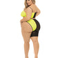 Pink Lipstick Block You Out Bandeau & Bottom Black/Yellow QN