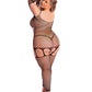 Pink Lipstick In My Head Net Bodystocking Black QN