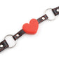 Plesur Heart Ball Gag w/Red Hearts - Black