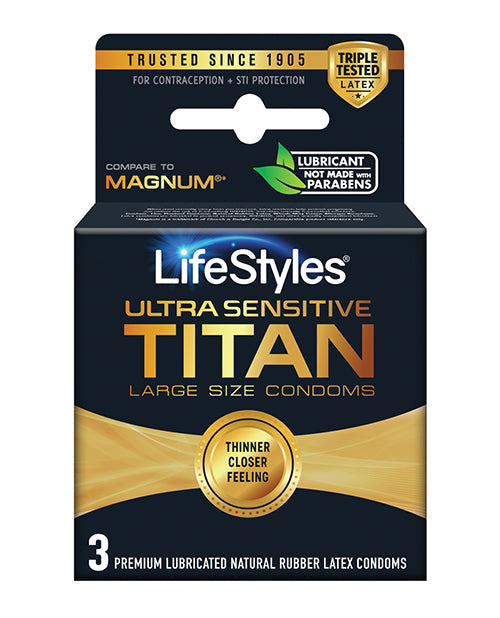 Lifestyles Ultra Sensitive Titan Condom - Pack of 3