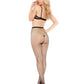 Fence Net Pantyhose w/Rhinestones Black O/S