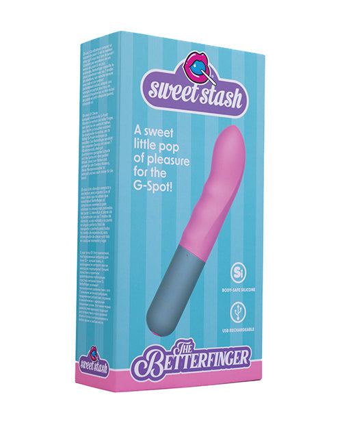 Rock Candy G Spot Vibrator | Betterfinger 7x Small Vibrator | Pink-Grey Textured Best Vibrator for Women