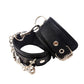 Rouge Fetish Play Vegan Leather Wrist Cuffs - Black