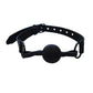 Rouge Leather Ball Gag - Black with Black