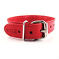 Rouge Leather O Ring Studded Collar - Red