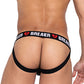 Heartbreaker Jockstrap w/Contoured Pouch & Elastic Rear Straps Black/Red SM