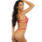 Baroque Heart Embroidered Lace Teddy - Red LG