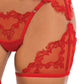 Baroque Heart Embroidered Lace 3 pc Chaps Set - Red LG