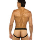 Sacred Heart Jockstrap w/Contoured Pouch & Studded Elastic Waist - Black LG