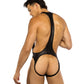 Men's Wrestling Jockstrap Singlet - Black LG