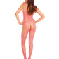 Rene Rofe Industrial Net Suspender Bodystocking Pink O/S