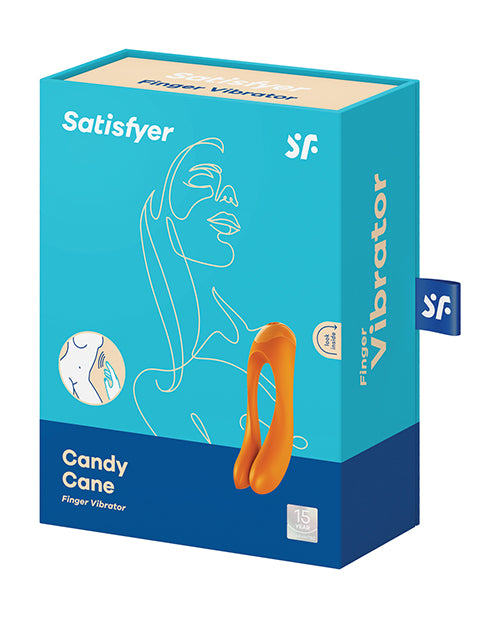 Satisfyer Candy Cane Finger Vibrator - Orange