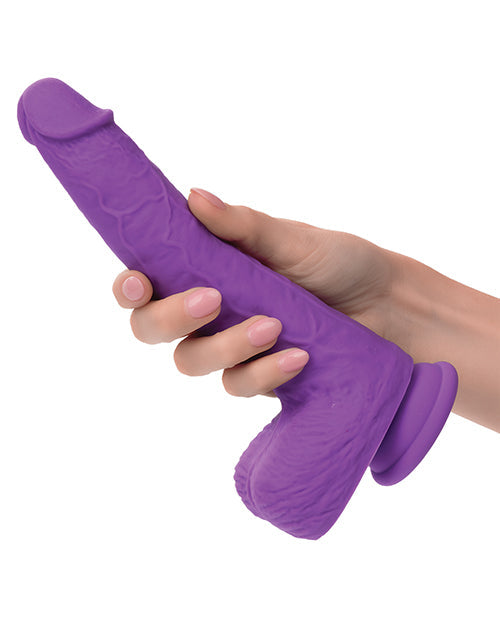 Silicone Studs Rechargeable Gyrating & Thrusting Vibrator - Purple