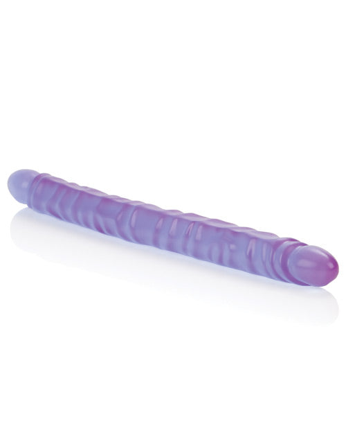 17" Big Dildo | Slim Jim Double Dildo | Veined Realistic Dildo | Reflective Gel Purple Dildo