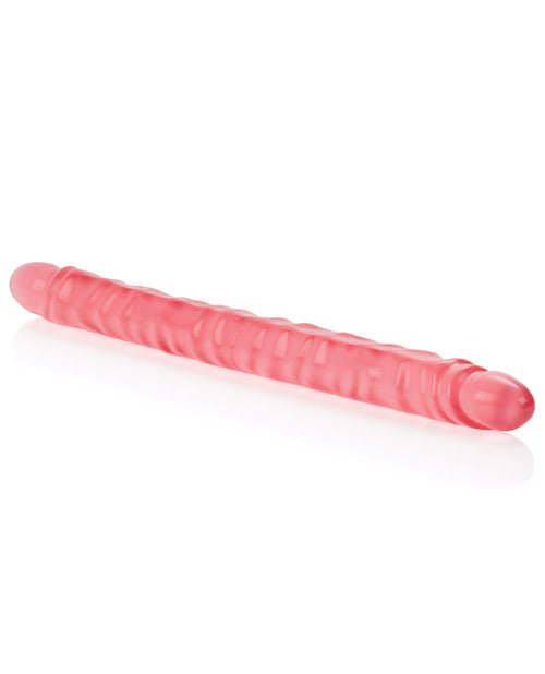 17" Big Dildo | Slim Jim Duo Giant Dildo | Veined Realistic Dildo | Translucence Gel Pink Dildo